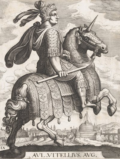Placa 9: Emperador Vitelio a caballo, de 