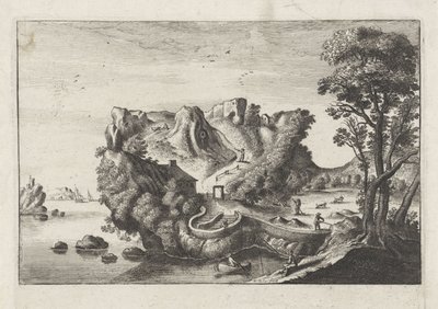 Paisaje antropomórfico en forma de cabeza de hombre de Matthaus the Elder (after) Merian
