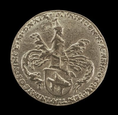 Escudo de armas, cresta y lambrequín [reverso], 1529 de Matthes Gebel