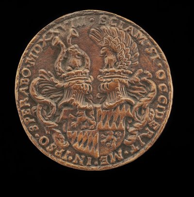 Escudo con cascos y crestas [reverso] de Matthes Gebel