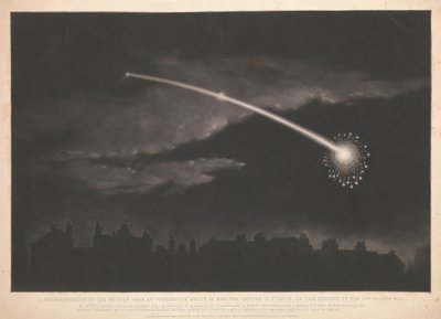 Representación del meteoro visto en Paddington unos 12 minutos antes de las 11 de la noche del 11 de febrero de 1850. de Matthew Cotes Wyatt