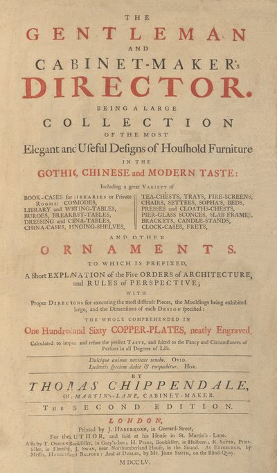 Director de caballeros y ebanistas, 1755 de Matthew Darly