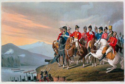 El Duque de Wellington y su Estado Mayor cruzando el Bidassoa y entrando en Francia, 1813-1816 de Matthew Dubourg