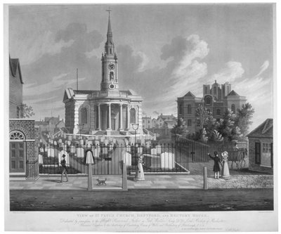 Vista de la Iglesia de San Pablo, Deptford, Londres, 1822 de Matthew Dubourg