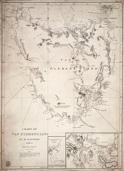 Mapa de Van Diemens Land, hoja VI de Matthew Flinders