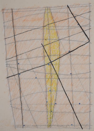 gráfico de palos 3, 2014 (lápiz acuarelable) de Matthew Hilton