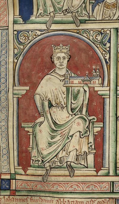 Rey Juan de Inglaterra de la Historia Anglorum, Chronica majora de Matthew Paris