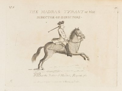 El Tirano de Madrás, o el Director de Directores (grabado) de Matthew or Matthias Darly