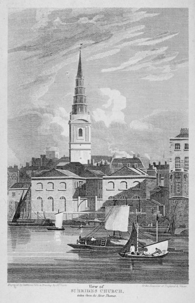 Iglesia de St Bride, Fleet Street, Ciudad de Londres, 1815 de Matthews