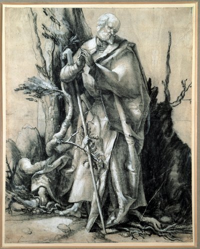Un santo en un bosque (estudio) de Matthias (c.1480 1528) Grunewald