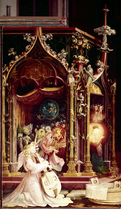 Concierto de Ángeles músicos, en la Natividad (detalle) de Matthias (c.1480 1528) Grunewald