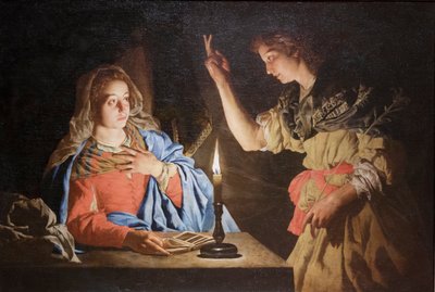 Anunciación de Matthias (c.1600 p.1650) Stomer