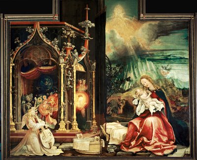 Concierto de los Ángeles (pintura sobre madera de tilo) de Matthias Gruenewald