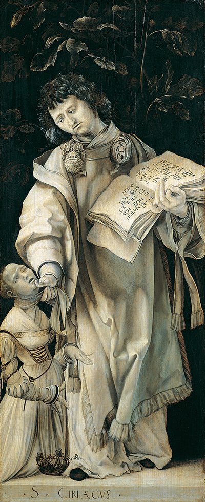 Panel del Altar Heller que representa a San Ciriaco de Matthias Grünewald