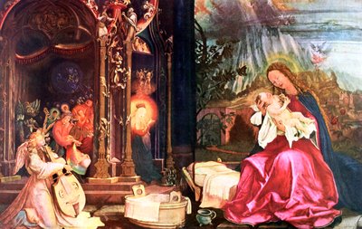 La Natividad de los Antoninos de Isenheim, c.1490-1528 de Matthias Gruenewald