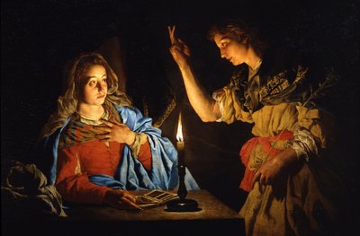 La Anunciación, principios del siglo XVII de Matthias Stomer