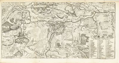 Beleg van Ath, 1706 Plano del entorno de Ath asediado por las tropas de los aliados y tomado el 2 de octubre de 1706 (título sobre objeto) de Matthijs Pool (possibly)