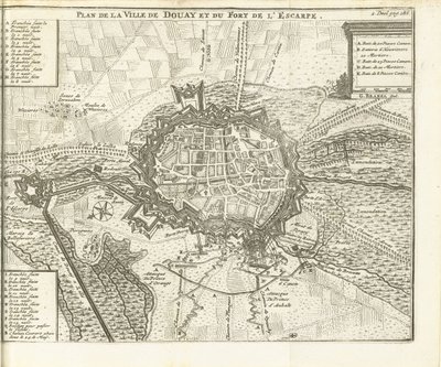 Asedio de Douai, 1710 Mapa de la Ciudad de Douay y el Fuerte de l