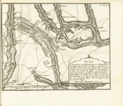 Escoria bij Ramillies, 1706 Plano del Castillo de la Ciudad y Fuerte de Huy sitiado por los Ejércitos del S.A.E. de Baviere & du Marechal de Villeroy le 26 de mayo de 1705 (título sobre el objeto) de Matthijs Pool (possibly)