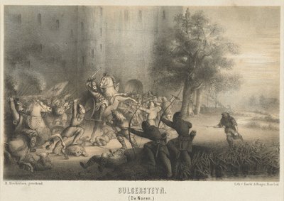 Bulgersteyn asediada por los normandos, hacia 810 Bulgersteyn (Los noruegos) (título sobre objeto) de Matthijs Willem Gerardus Michielsen