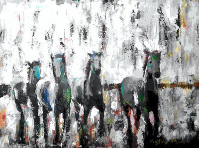 Caballos corriendo en movimiento de Matthys Moss