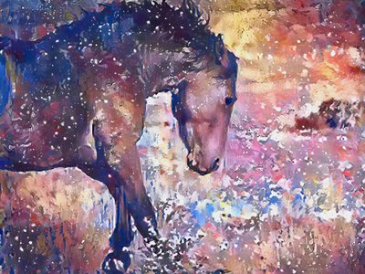 Salpicadura de caballo llena de vida de Matthys Moss