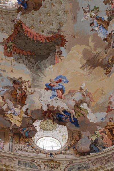 Detalle de "La Asunción de María" de Mattia Biella Felice and Bibiena Giuseppe Galli Bortoloni