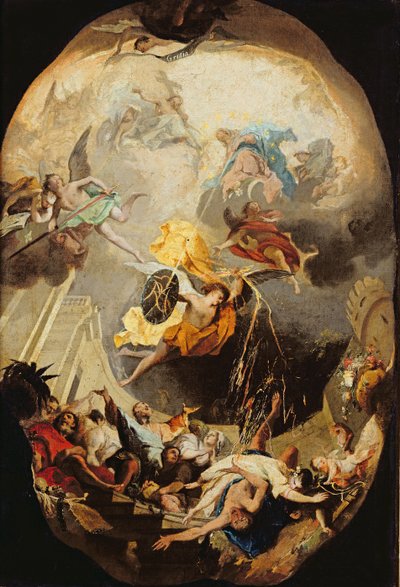 La Orden Dominicana Superando la Herejía, 1750 de Mattia Bortoloni