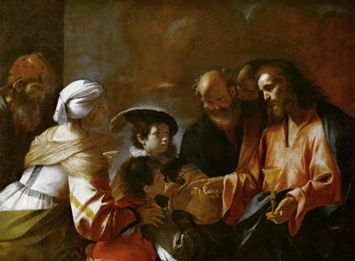 Cristo bendiciendo a los niños Dejad que los niños vengan a mí, c. 1635 de Mattia Preti