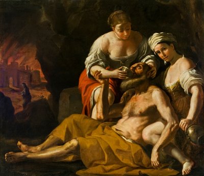 Lot y sus hijas, ca. 1675-1680 de Mattia Preti