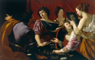 Tasso en la corte de Ferrara (o Alegoría de los Cinco Sentidos), (detalle) de Mattia Preti