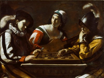 El juego de las damas, 1630s de Mattia Preti