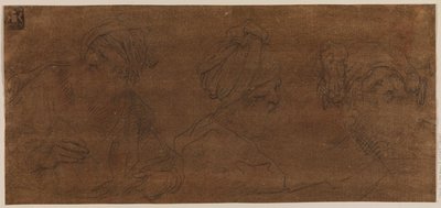 Tres estudios de un anciano con turbante de Mattia Preti