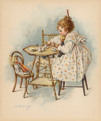 Cuidados maternos (litografía en color) de Maud Humphrey