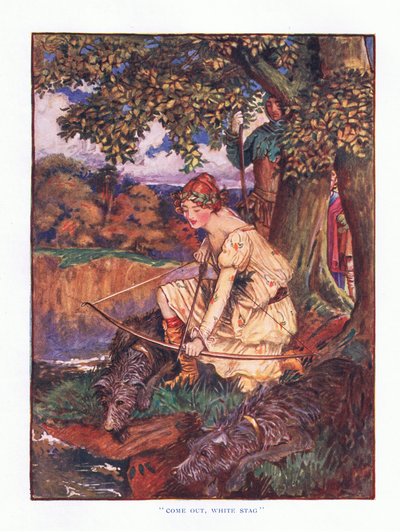 Sal, ciervo blanco, ilustración de Los Cuentos de Hadas de Lady Ann, 1914 de Maud Tindal Atkinson