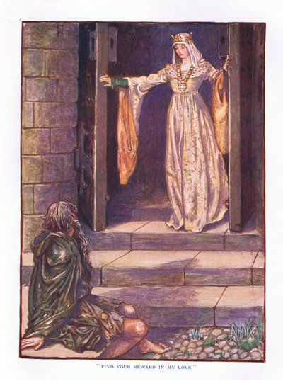 Encuentra tu recompensa en mi amor, ilustración de Los Cuentos de Hadas de Lady Ann, 1914 de Maud Tindal Atkinson