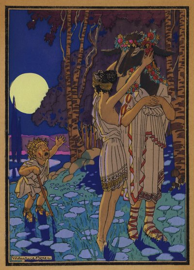 Ilustración para El sueño de una noche de verano de Shakespeare (litografía en color) de Maurice Berty