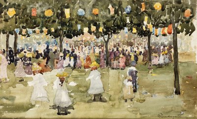 Central Park, Nueva York, 4 de julio, c.1900-03 de Maurice Brazil Prendergast