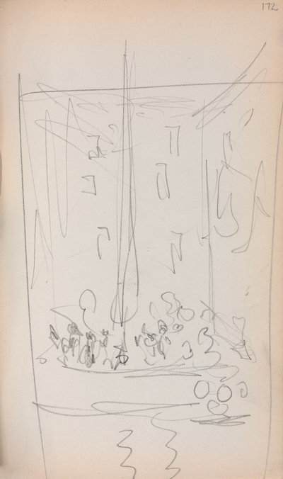 Cuaderno de Bocetos Italiano: Barco con Figuras página 172, 1898-1899 de Maurice Brazil Prendergast