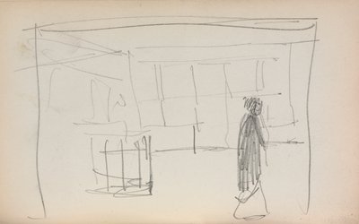 Cuaderno de bocetos italiano: Figura en un interior página 175, 1898-1899 de Maurice Brazil Prendergast