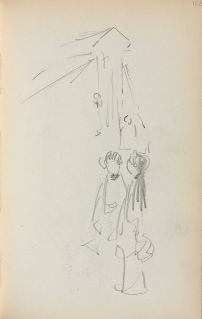 Cuaderno de bocetos italiano: Figuras página 128, 1898-1899 de Maurice Brazil Prendergast