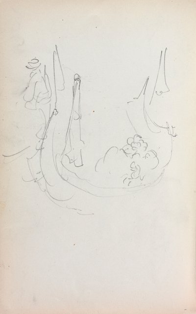 Cuaderno de bocetos italiano: Góndola página 35, 1898-1899 de Maurice Brazil Prendergast