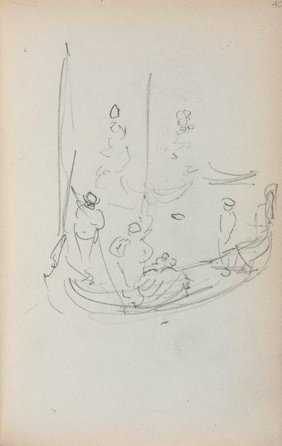 Cuaderno de bocetos italiano: Góndola página 40, 1898-1899 de Maurice Brazil Prendergast