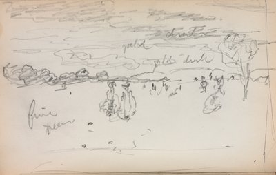 Cuaderno de bocetos italiano: Página de paisaje 57, 1898-1899 de Maurice Brazil Prendergast
