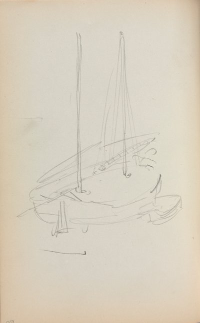 Cuaderno de bocetos italiano: Velero página 60, 1898-1899 de Maurice Brazil Prendergast