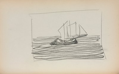 Cuaderno de bocetos italiano: Página del velero 75, 1898-1899 de Maurice Brazil Prendergast