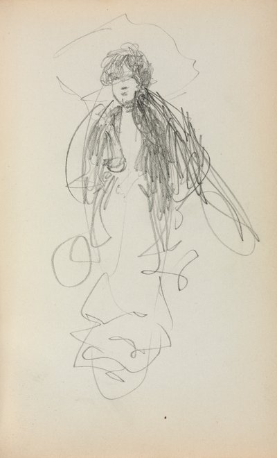 Cuaderno de bocetos italiano: Mujer de pie página 219 de Maurice Brazil Prendergast