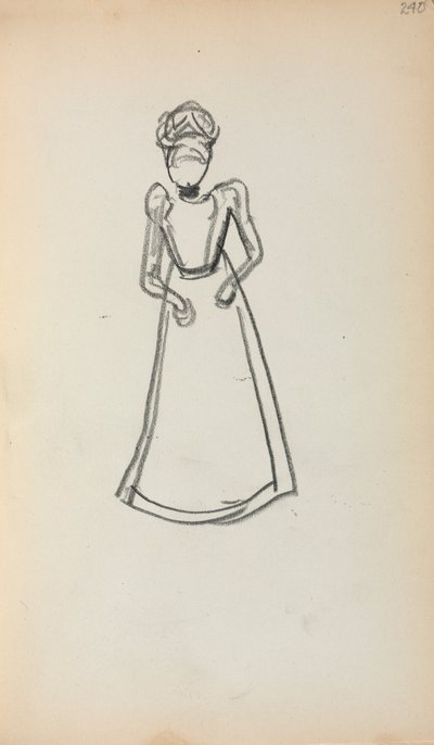Cuaderno de Bocetos Italiano: Mujer de Pie página 240, 1898-1899 de Maurice Brazil Prendergast