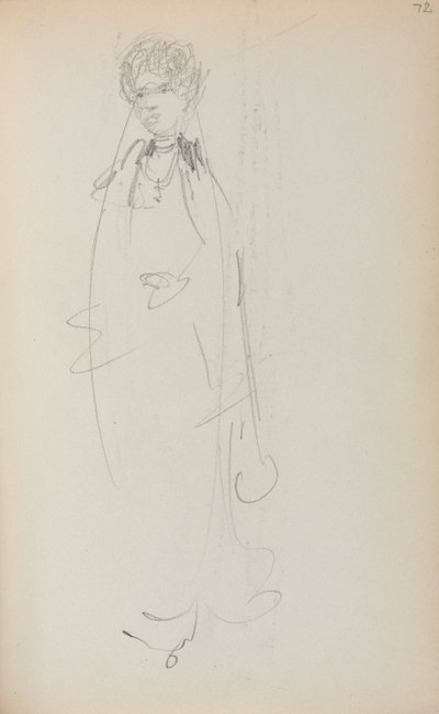 Cuaderno de Bocetos Italiano: Mujer de Pie, página 72 de Maurice Brazil Prendergast