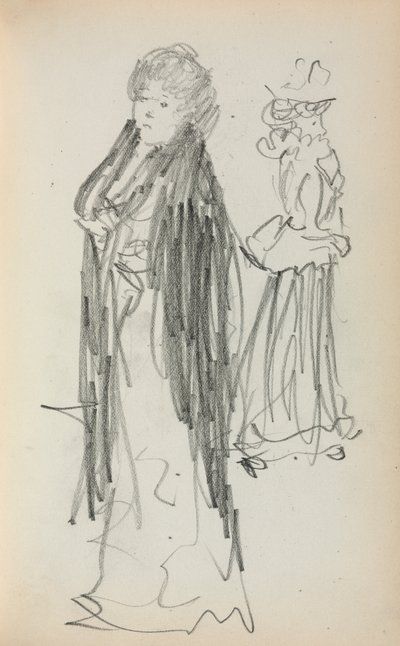 Cuaderno de bocetos italiano: Dos mujeres de pie de Maurice Brazil Prendergast